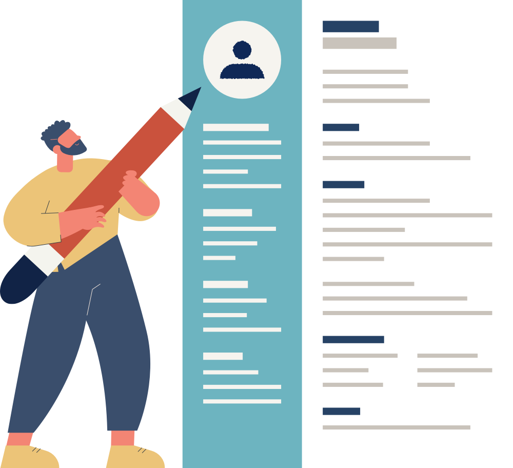 Ilustración De Edición De Un Currículum Vitae Con Foto